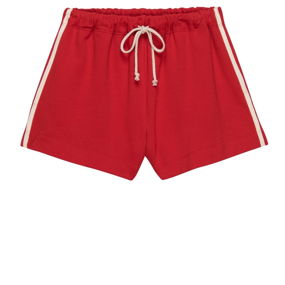 DONNI. Red Athletic Shorts with White Trim